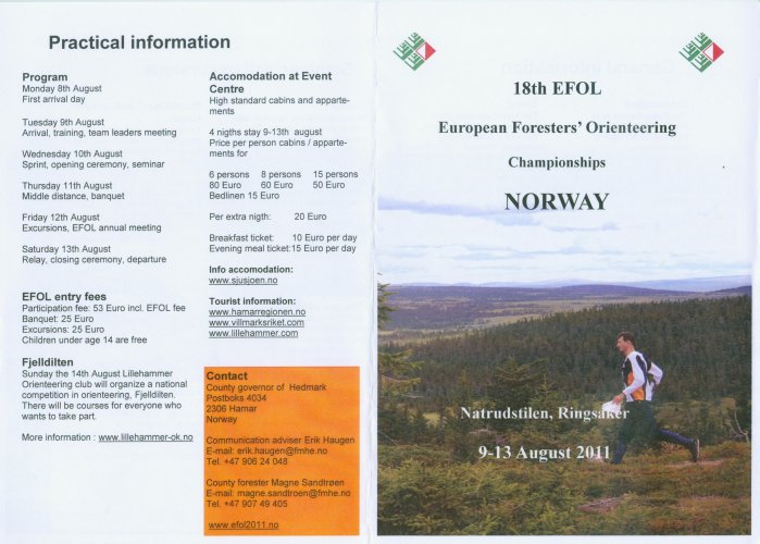 Flyer of 18th EFOL Norway 2011